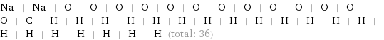 Na | Na | O | O | O | O | O | O | O | O | O | O | O | O | O | C | H | H | H | H | H | H | H | H | H | H | H | H | H | H | H | H | H | H | H | H (total: 36)