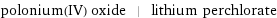 polonium(IV) oxide | lithium perchlorate