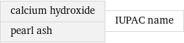 calcium hydroxide pearl ash | IUPAC name