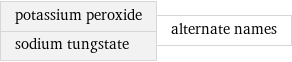 potassium peroxide sodium tungstate | alternate names