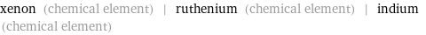 xenon (chemical element) | ruthenium (chemical element) | indium (chemical element)