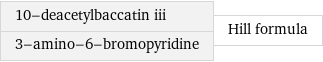 10-deacetylbaccatin iii 3-amino-6-bromopyridine | Hill formula