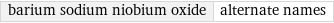 barium sodium niobium oxide | alternate names