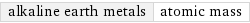 alkaline earth metals | atomic mass