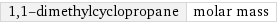 1, 1-dimethylcyclopropane | molar mass