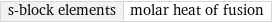 s-block elements | molar heat of fusion