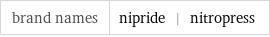brand names | nipride | nitropress