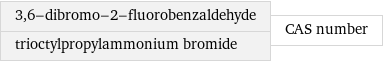 3, 6-dibromo-2-fluorobenzaldehyde trioctylpropylammonium bromide | CAS number