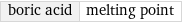 boric acid | melting point