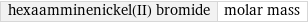 hexaamminenickel(II) bromide | molar mass