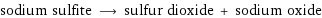 sodium sulfite ⟶ sulfur dioxide + sodium oxide