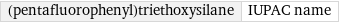 (pentafluorophenyl)triethoxysilane | IUPAC name