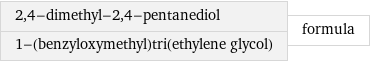 2, 4-dimethyl-2, 4-pentanediol 1-(benzyloxymethyl)tri(ethylene glycol) | formula