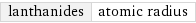 lanthanides | atomic radius