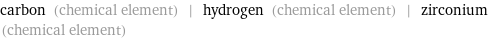 carbon (chemical element) | hydrogen (chemical element) | zirconium (chemical element)