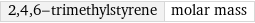 2, 4, 6-trimethylstyrene | molar mass