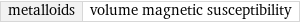 metalloids | volume magnetic susceptibility