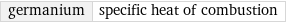 germanium | specific heat of combustion