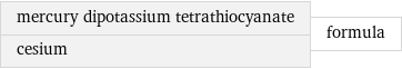 mercury dipotassium tetrathiocyanate cesium | formula