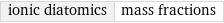 ionic diatomics | mass fractions