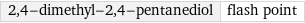 2, 4-dimethyl-2, 4-pentanediol | flash point