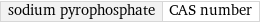 sodium pyrophosphate | CAS number