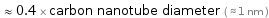  ≈ 0.4 × carbon nanotube diameter ( ≈ 1 nm )