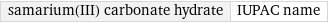 samarium(III) carbonate hydrate | IUPAC name