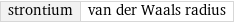 strontium | van der Waals radius