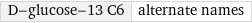 D-glucose-13 C6 | alternate names