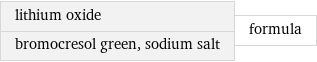 lithium oxide bromocresol green, sodium salt | formula