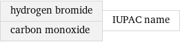 hydrogen bromide carbon monoxide | IUPAC name