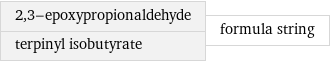 2, 3-epoxypropionaldehyde terpinyl isobutyrate | formula string