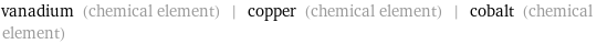 vanadium (chemical element) | copper (chemical element) | cobalt (chemical element)