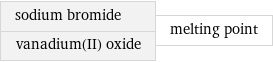 sodium bromide vanadium(II) oxide | melting point