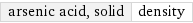 arsenic acid, solid | density