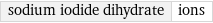 sodium iodide dihydrate | ions