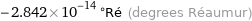 -2.842×10^-14 °Ré (degrees Réaumur)