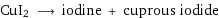 CuI2 ⟶ iodine + cuprous iodide