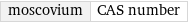 moscovium | CAS number