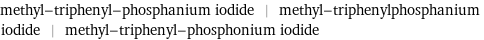 methyl-triphenyl-phosphanium iodide | methyl-triphenylphosphanium iodide | methyl-triphenyl-phosphonium iodide