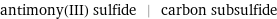 antimony(III) sulfide | carbon subsulfide