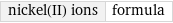 nickel(II) ions | formula