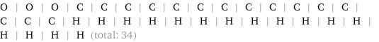 O | O | O | C | C | C | C | C | C | C | C | C | C | C | C | C | C | C | H | H | H | H | H | H | H | H | H | H | H | H | H | H | H | H (total: 34)