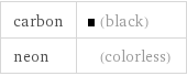 carbon | (black) neon | (colorless)