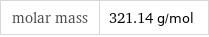 molar mass | 321.14 g/mol