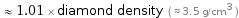  ≈ 1.01 × diamond density ( ≈ 3.5 g/cm^3 )
