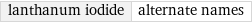 lanthanum iodide | alternate names