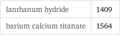 lanthanum hydride | 1409 barium calcium titanate | 1564