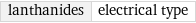 lanthanides | electrical type